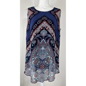 JM Collection Sleeveless Blouse Size Large (14/16)
